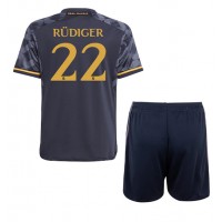 Billiga Real Madrid Antonio Rudiger #22 Barnkläder Borta fotbollskläder till baby 2023-24 Kortärmad (+ Korta byxor)
